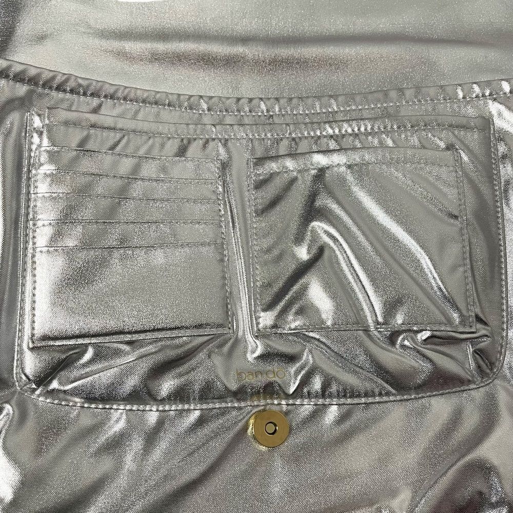 NWT BAN.DO Silver Faux Leather Logged On Laptop Bag - Picture 5 of 11
